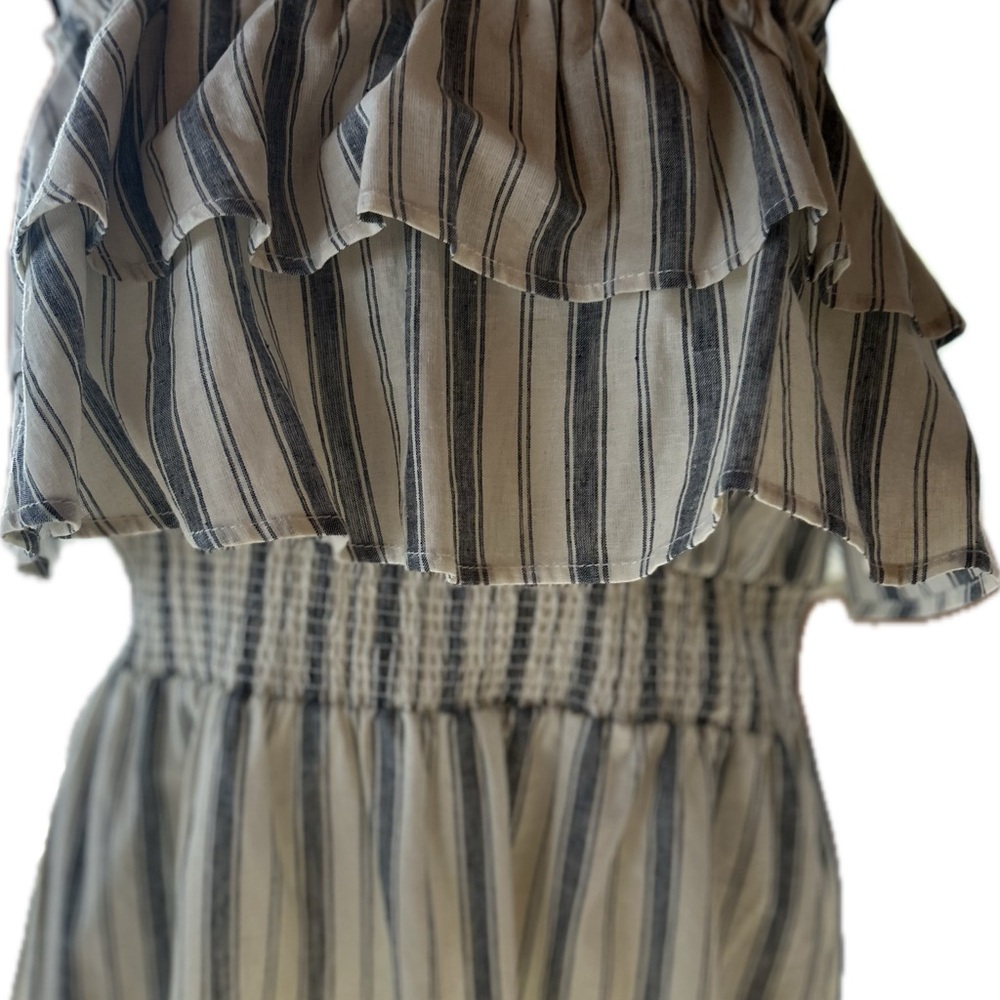 Rachel Zoe Black and White Striped Midi Dress